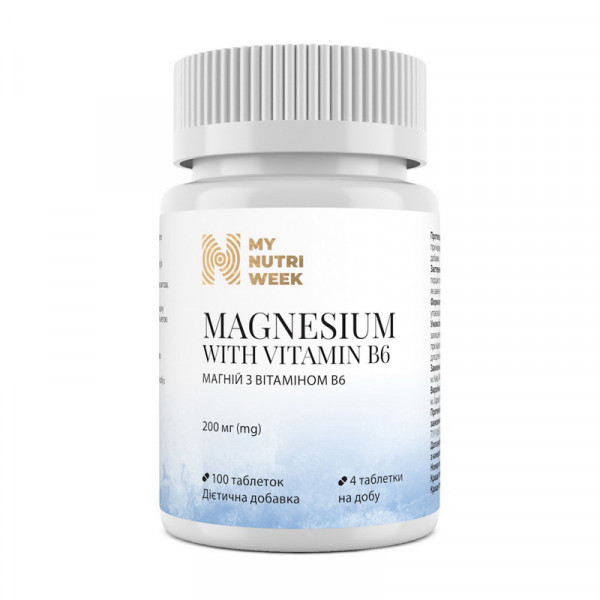 My Nutri Week Magnesium with Vitamin B6 200 mg (100 tab)