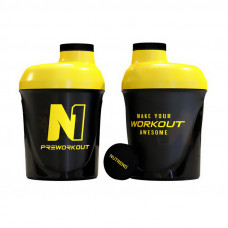 Nutrend Shaker Make Your Workout Awersome (300 ml, black/yellow)