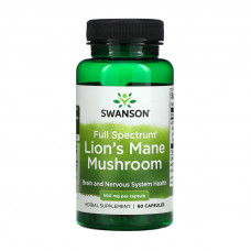 Swanson Lion`s Mane Mushroom 500 mg (60 veg caps)