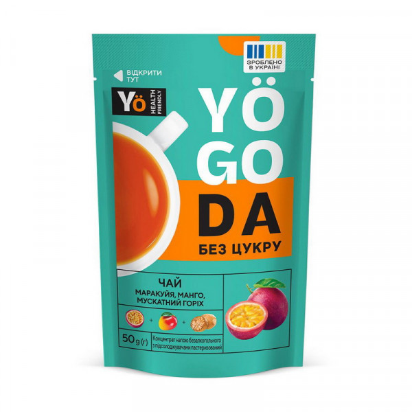 Yogoda Yogoda Tea Sugar Free (50 g, маракуйя, манго, мускатний горіх)