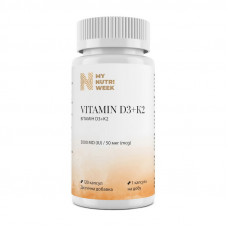 My Nutri Week Vitamin D3+K2 5000 IU 50 mcg (120 caps)