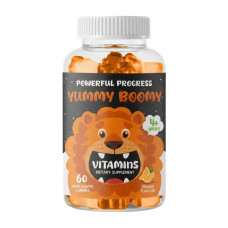 Powerful Progress Yummy Boomy Vitamins for Kids (60 shaped gummies, orange)
