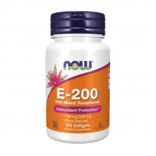 NOW E-200 (134 mg) With Mixed Tocopherols (100 softgels)