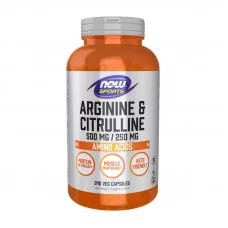NOW Arginine & Citrulline 500 mg/250 mg (240 veg caps)