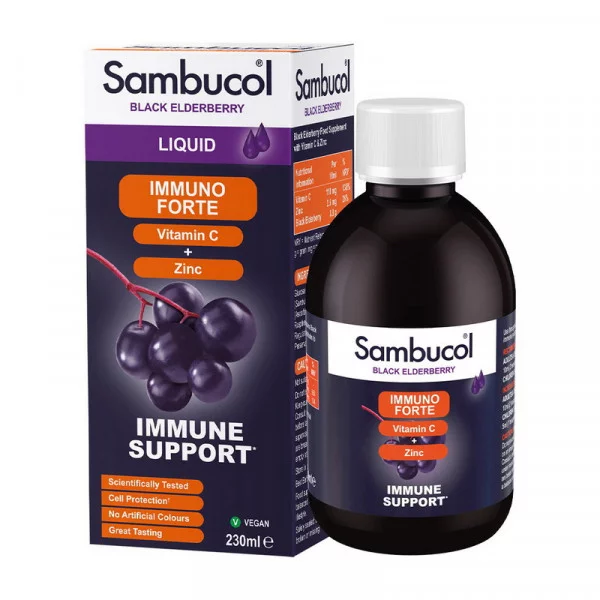 Immuno Forte + Vitamin C + Zinc Liquid (230 ml) Sambucol